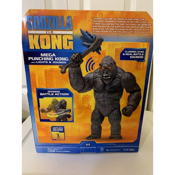 PLAYMATES MONSTERVERSE GODZILLA VS KONG 13" MEGA PUNCHING KONG SOUNDS & … - Picture 8 of 8